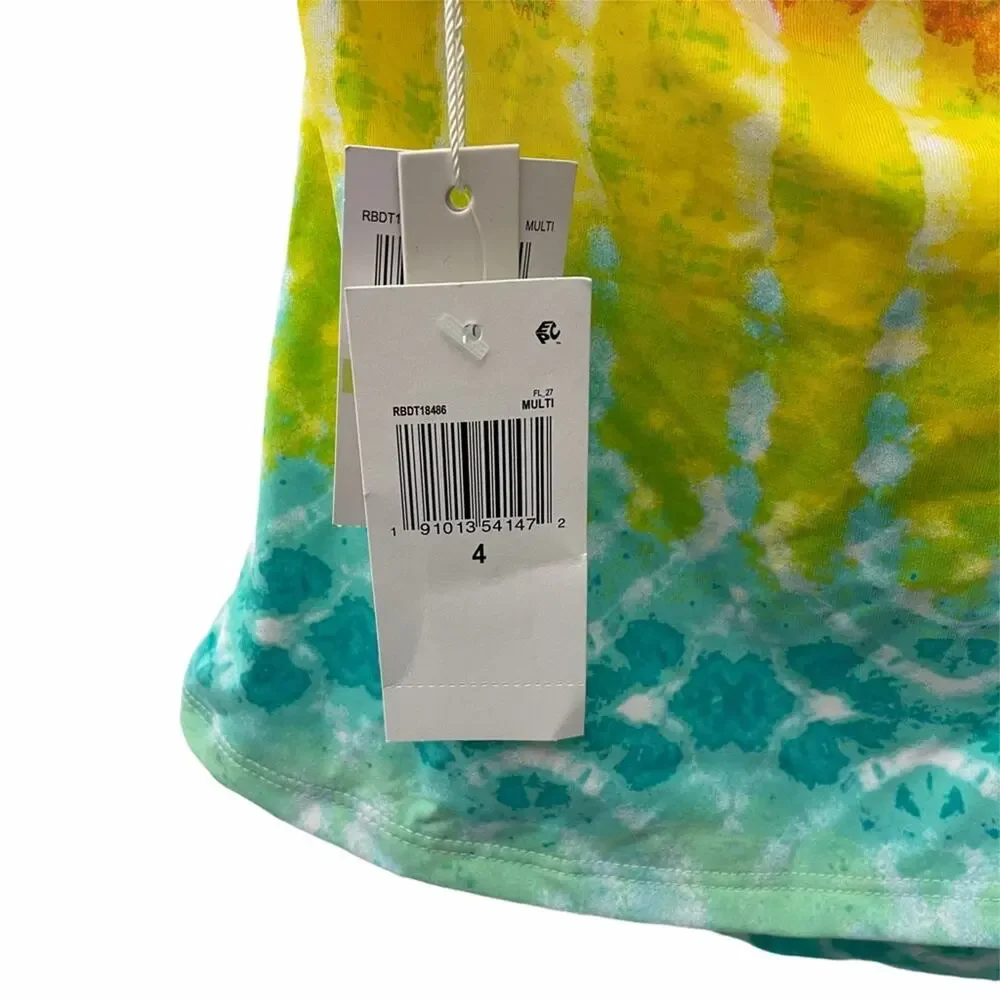 BLEU ROD BEATTIE Tankini Top Size 4 NWT Swim Tie Dye Day Tripper Beach Halter